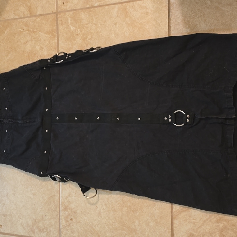 Macgirl Rivet Industrial Cyber Goth Maxi Skirt S - Picture 2 of 6